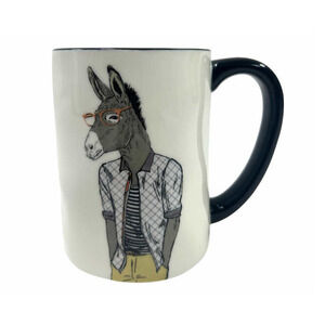 Hip Donkey Animal Mug, Signature Housewares Inc, Stoneware, Nib, 17.5oz Capacity